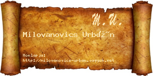 Milovanovics Urbán névjegykártya